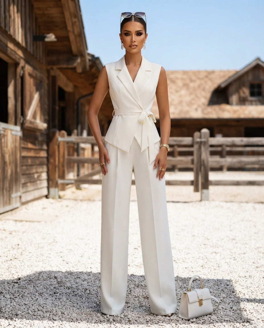 Blazer & Wide-Leg Pants Set