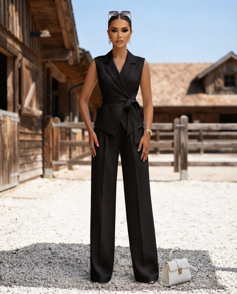 Blazer & Wide-Leg Pants Set