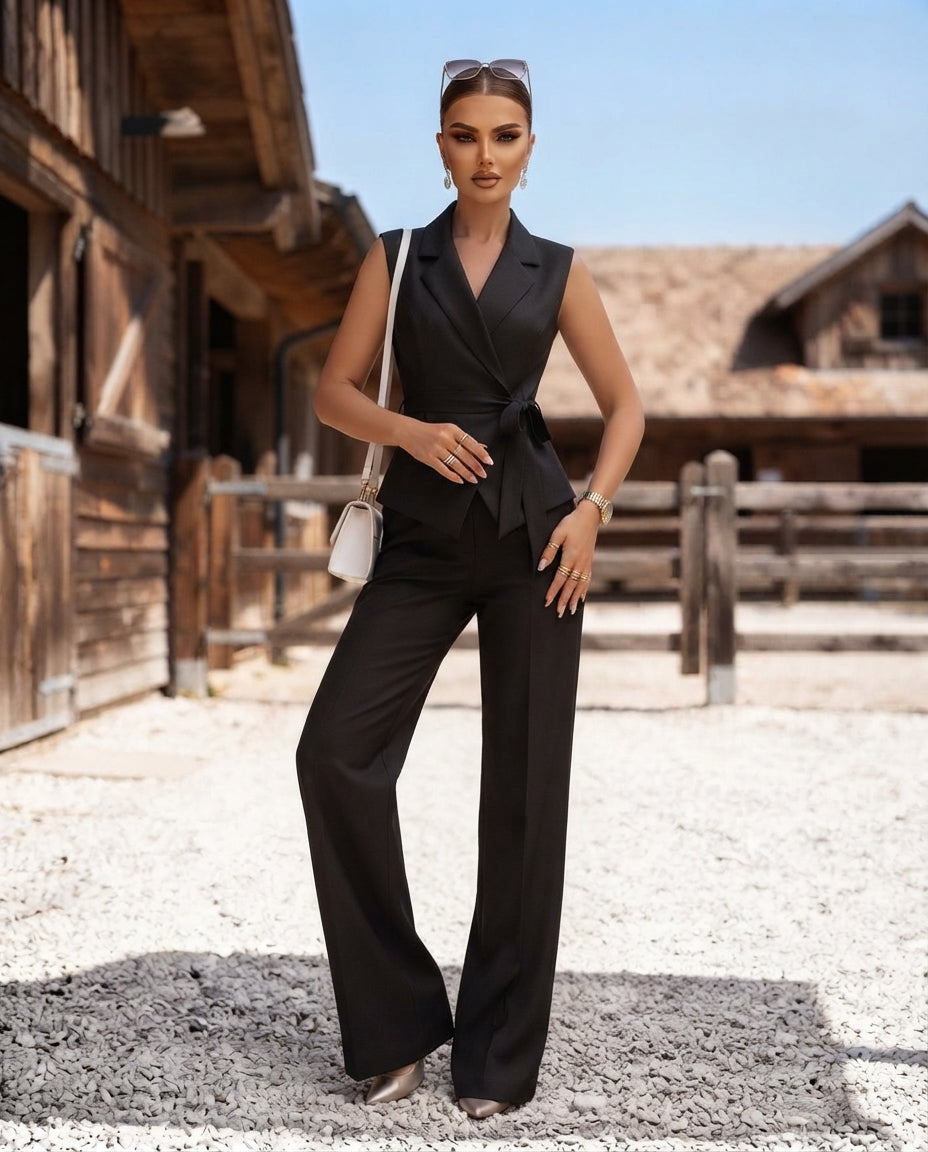 Blazer & Wide-Leg Pants Set