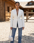 One Button Long Sleeve Blazer