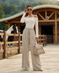 Drawstring Wide-Leg Pants
