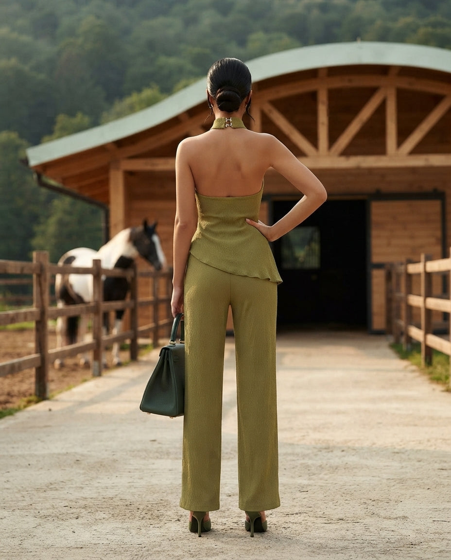 Top & Wide-Leg Pants Set